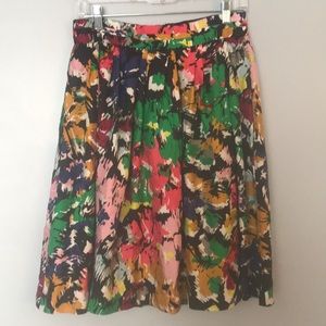 J Crew Floral Satin swing skirt size 6